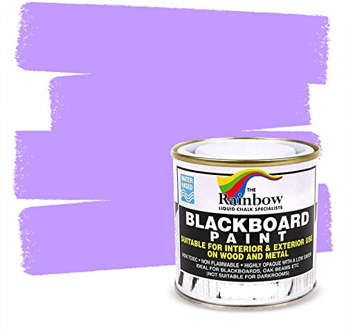Chalkboard Blackboard Paint - Brush on Wood, Metal, Glass, Wall, Plaster Boards Sign, Frame or Any Surface. Use with Chalk Pen Wet Erase, Non-Toxic - Matte Finish [Purple] - (8.5oz Cover 32 sf)