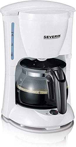 SEVERIN Kaffeemaschine, Für gemahlenen Filterkaffee, 4 Tassen, Inkl. Glaskanne, KA 4807, Weiß/Schwarz
