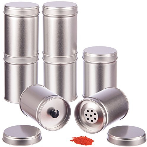 Rimoco 12 grandes boîtes pour épices avec couvercles intérieurs, Ø 6,6 cm, altitude: 9cm, empilables, inclus couvercles salières et 12 étiquettes, haute qualitée