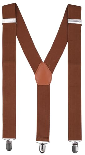 Trimming Shop 35mm Adjustable Men's Suspender Braces - Brown