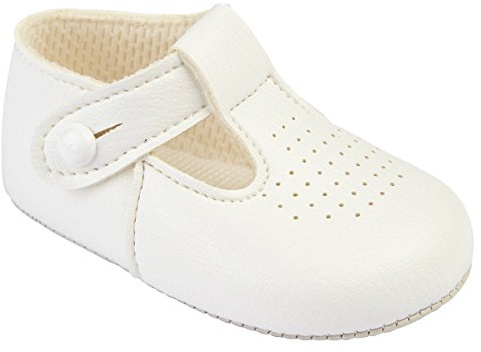 Baypods Baby Boys Traditional T bar pram Shoes Early Days 12-18 Months Winter White