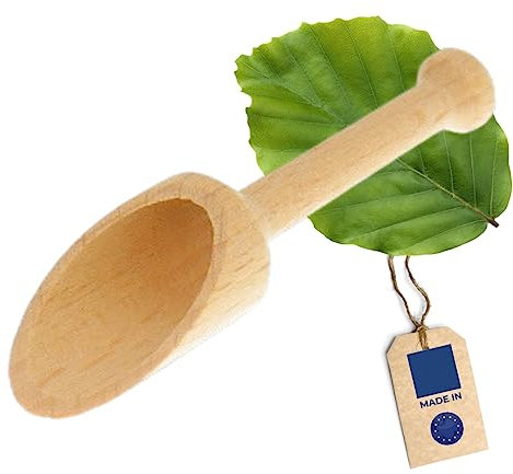 HOFMEISTER® Dosier-Löffel aus Buchen-Holz, 7 cm, Schaufel für Gewürze, Kaffee, Getreide & Pulver, sicheres Dosieren, Abwiegen & Befüllen, Mess-Löffel aus Buchenholz