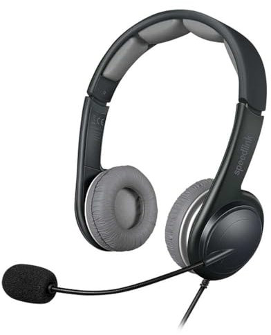 Speedlink SL870002BKGY - Auriculares de diadema cerrados, color negro y gris