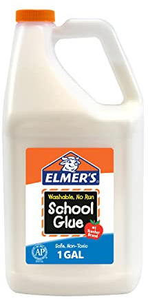 Elmer's White Liquid School Glue, 1 Gallon, Safe, Washable, 1 Count, - #1 Teacher Brand, Bulk Arts & Crafts, Projects, Classroom Supplies, Great for Making Slime
