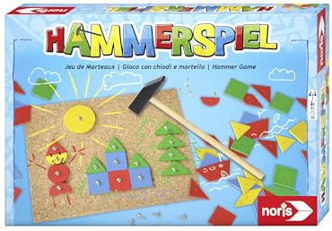 Noris 606049101 Hammerspiel, Lern- Und Geschicklichkeitsspiel Mit 50 Bunten Holzbauteilen In Verschiedenen Formen, Für Kinder Ab 4 Jahren