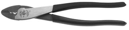 Klein Tools 1006 Cutting/Crimping Tool, Made in USA, Crimps 10 to 22 AWG Solderless Terminals and Connectors, with Wire Cutter in Tapered Nose