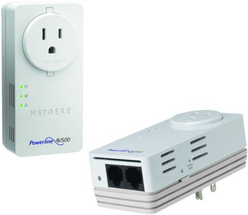 NETGEAR Powerline 500 Mbps Nano Kit with Pass Thru and Dual Ports (XAVB5602)