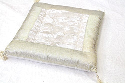 Aga's Own Indische Sitzpuff Sitzkissen Bodenkissen Yogakissen Orientalisches Kissen Indien (Weiss)