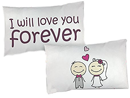 Babloo Coppia di Federe Love per Cuscini Sposi Will Love You Forever