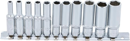BGS 2221 | Steckschlüssel-Einsatz-Satz Sechskant, tief | 11-tlg. | 6,3 mm (1/4) | SW 4 - 13 mm | CV-Stahl