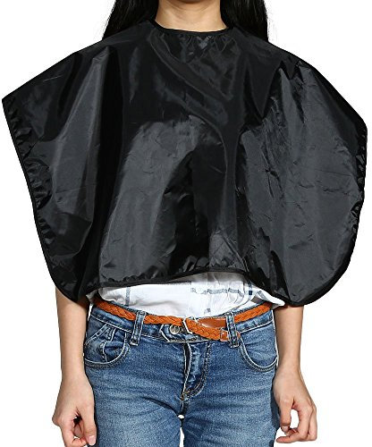 Waterproof Hair Dye Cape Hairdressing Salon Apron for Barbershop Water Resistant Hair Cutting Cape Black Shampoo Cloth Hair Cutting Collar Hair Dyeing Cape Non-Slip Neck Wrap for Hairdye