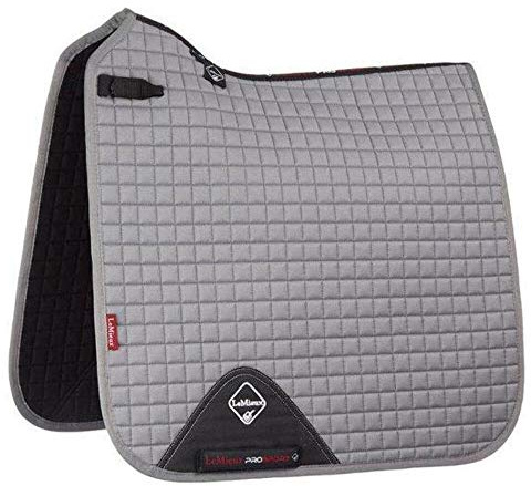 Lemieux Pro Sport Manta Cuadrada de Doma Anilla para Silla de Montar, Unisex, Pro Sport Dressage Square D-Ring, Gris, L