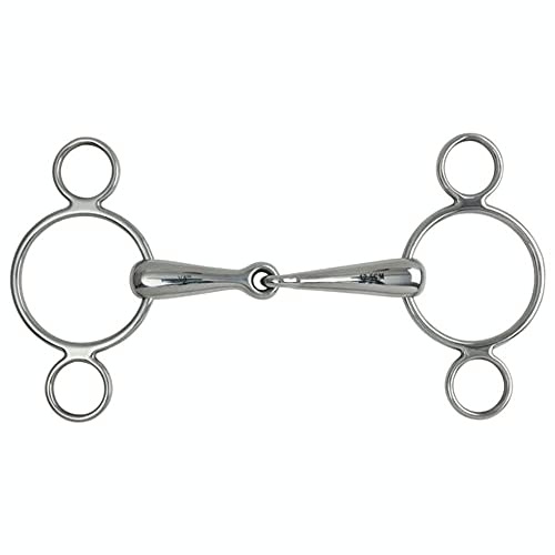 Shires Equestrian Hollow Mouth Two Ring Gag Bit 6 Steel