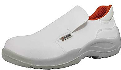 Base Protection, Cloro Chaussure de Sécurité pour Hommes et Femmes, Blanc et Orange, Taille 43