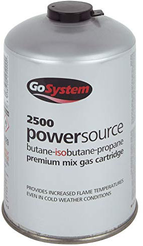 GoSystem Butane Propane Threaded Mix Gas Cartridge - Silver, 445 gram