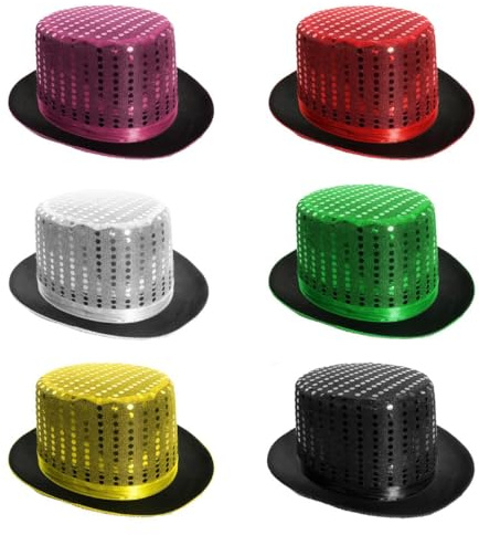 I LOVE FANCY DRESS - Sombrero de plata con lentejuelas para adultos. Ideal para despedidas de soltero o de niña.