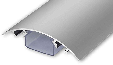 Alunovo - Canalina passacavi in alluminio anodizzato, colore argento opaco, disponibile in diverse lunghezze, Argento, AL90-030