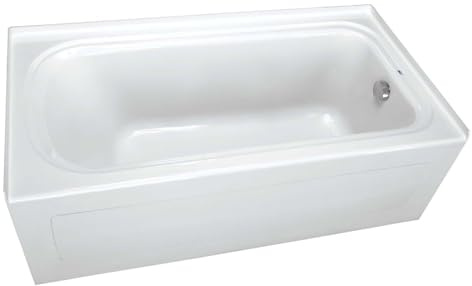 PROFLO PFS7242LSK Hillsboro 72 x 42 Three Wall Alcove Acrylic Soaking Tub with Left Drain and Overflow - White