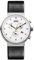Braun Mens Chronograph with Date Analogue Quartz Watch, White Dial and Black Leather Strap, 40mm Stainless Steel Case, Model BN0035WHBKG.