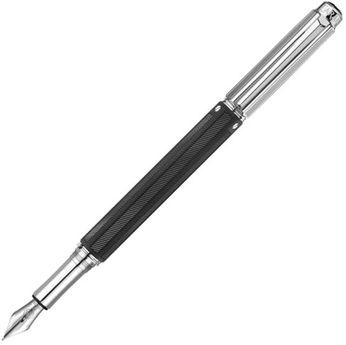 Caran d'Ache Varius Rubracer Silver Plated Medium Fountain Pen- Black