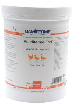 PONDIFERME Fort SEMOULETTE 1 kg Aliment minéral pour Poules pondeuses (relance la Ponte, coquilles Oeufs Solides)