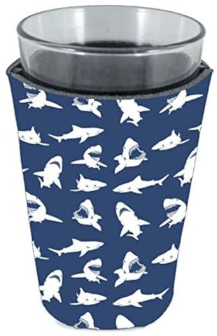 Shark Pattern Pint Glass Coolie