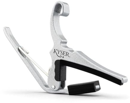 Kyser snabblytande kapodaster för 6-graders akustiska gitarrer, silver, KG6S