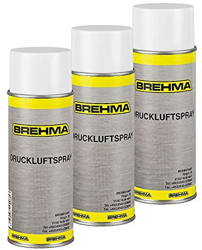 3x BREHMA Druckluftspray Druckluftreiniger 400ml