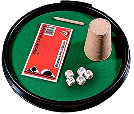 Piatnik 2967 - Würfeltablett Pokerwürfel, Weiß/Schwarz