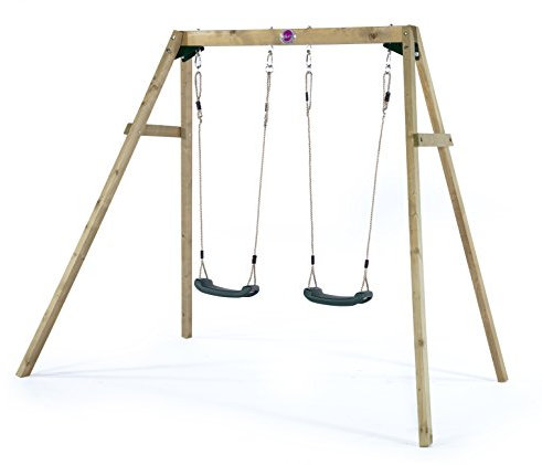 Plum Wooden Double Swing Set