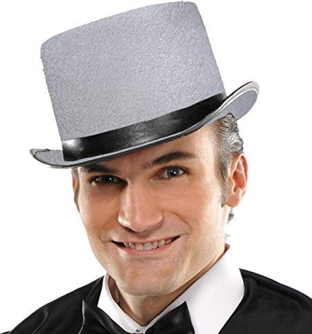 Formal Top Hat Costume Accessory - One Size, Grey - 1 Pc.