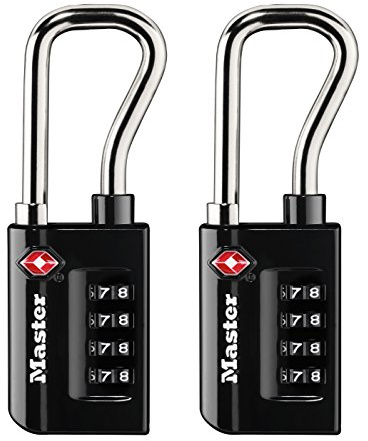 Master Lock Black Set Your Own Combination TSA Approved Luggage Lock, Travel Padlocks for Suitcases, Backpacks, Bags, 2 Pack, 4696T