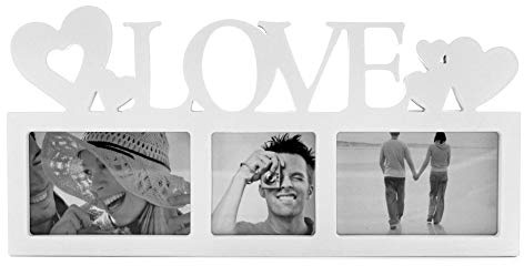 PrimoLiving Bilderrahmen Love für 3 Fotos weiß