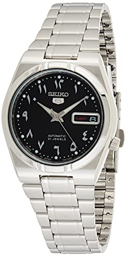 SEIKO 5 Automatic Black Arabic Dial Stainless Steel Men's Watch SNK063J5