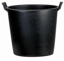 Blumentopf / Wanne / Container rund mit Henkel - Schwarz 50/41cm (50L)