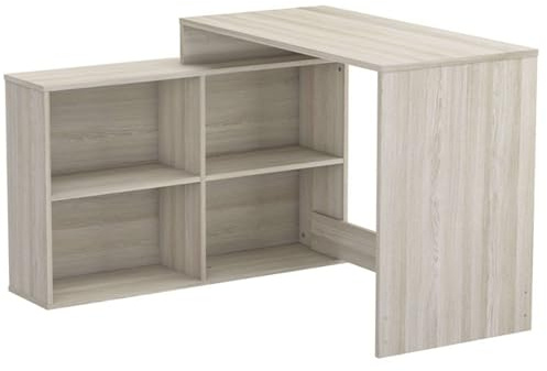Bureau d’angle Droit ou Gauche Corner avec Rangement - Chêne Clair Chaleureux – Robuste et Fonctionnel - 111,9x100,7x76,7 cm
