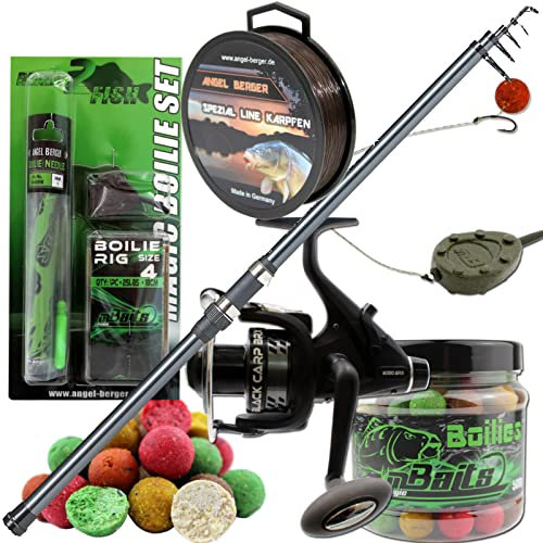 Angel Berger Tele Karpfenset Angelset Karpfen Carp Set Karpfenrute Karpfenrolle und Karpfenzubehör Karpfenangeln