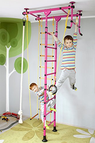 Niro Sport espaldera gimnasio M1 Rosa 220-270 cm Barras de Pared Espaldera de Fitness Barras Espaldera Desde el Fabricante.Original Alemania, 6 Colores, 3 años höhentüv, MAX. Soporta 130 kg Rosa Talla:220-270 cm