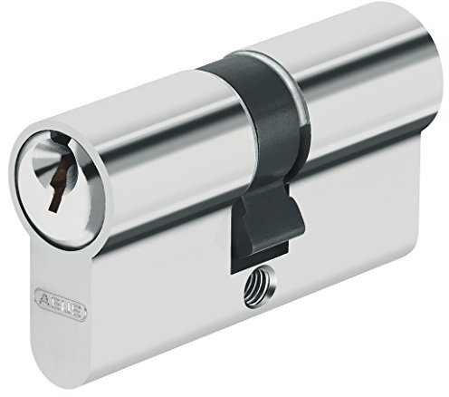 ABUS E5N30/80 Cylindre de Serrure 30 x 80 mm – Cylindre Européen de Sécurité en Laiton Nickelé – Haute Protection pour Portes d’Entrée – Profil Européen – Installation Facile