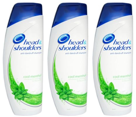 3x head & Shoulders Anti-Schuppen Haar- Shampoo Cool Menthol, je 400ml beruhigt juckende Kopfhaut