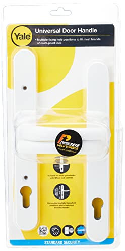 Yale Locks PPVCRHWH PVCu Retro Door Handle Polished PVD PVC Retro Handle WH Silver 17.5 x 38 x 8 cm