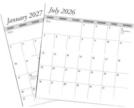 DIY 2 Year 2026 2027 Checkbook Size 6 x 3 Calendar with Cover and Cardstock Do It Yourself Kit (set of 1)