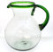 MexHandcraft Smaragdgrüner Rand, 3,4 l, großer Bola-Krug, recyceltes Glas, bleifrei, schadstofffrei (Krug)