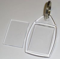 Madaboutink 30 en Blanco Acrílico Plástico Transparente LLAVEROS con Anilla Abierta 24mm x 35mm Inserto P5