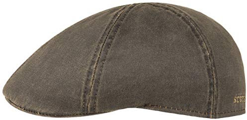 Stetson Flatcap Level Herren Schirmmütze Baumwolle UV-Schutz 40+ Vintage-Look Schiebermütze Sommer Winter braun XL (60-61 cm)