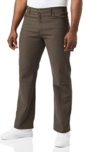 Dickies Pantalones de Trabajo para Hombre, Corte Relajado, Pierna Recta, Pantalones de Trabajo, Oliva-Negro, 30W / 32L