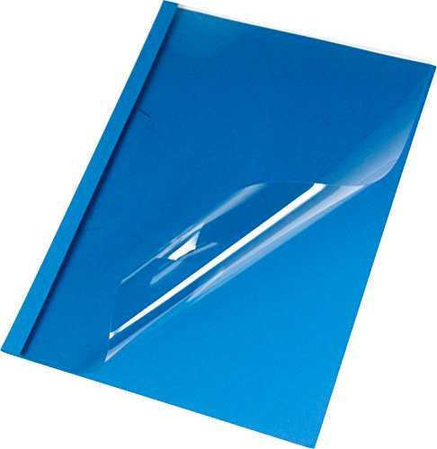 LMG LMG-BMDLEM-BL-R3 Lot de 50 dossiers à reliure thermique en lin mat avec trous de classement 3 mm