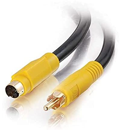 Legrand - C2G Bi-Directional Video Cable, Black S-Video to Composite Video Cable, 12 Foot RCA to S-Video Cable, 1 Count, C2G 27965