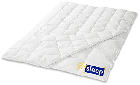 HANSKRUCHEN® Pro Sleep Daunendecke 135x200 cm - 4 Jahreszeiten / Ganzjahr - Made in Germany Kassettendecke aus 100% Baumwolle - Allergiker geeignet