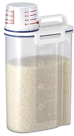 Asvel 7509 Rice Container Bin with Pour Spout Plastic Clear 2KG